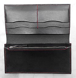 レザークラフト教室（革手縫い教室）・革長財布（二つ折り）